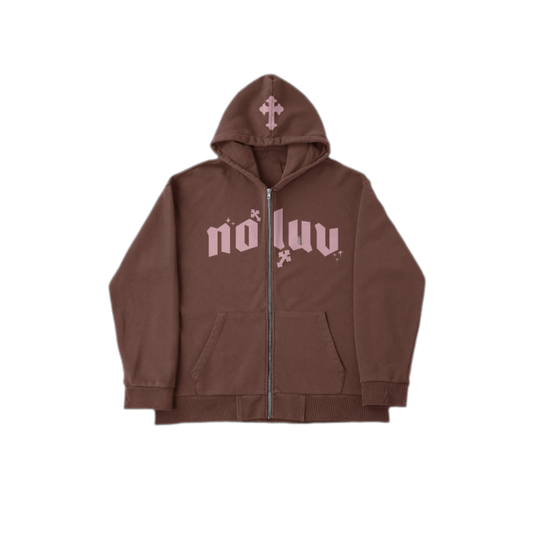 No Luv Hoodie- Brown
