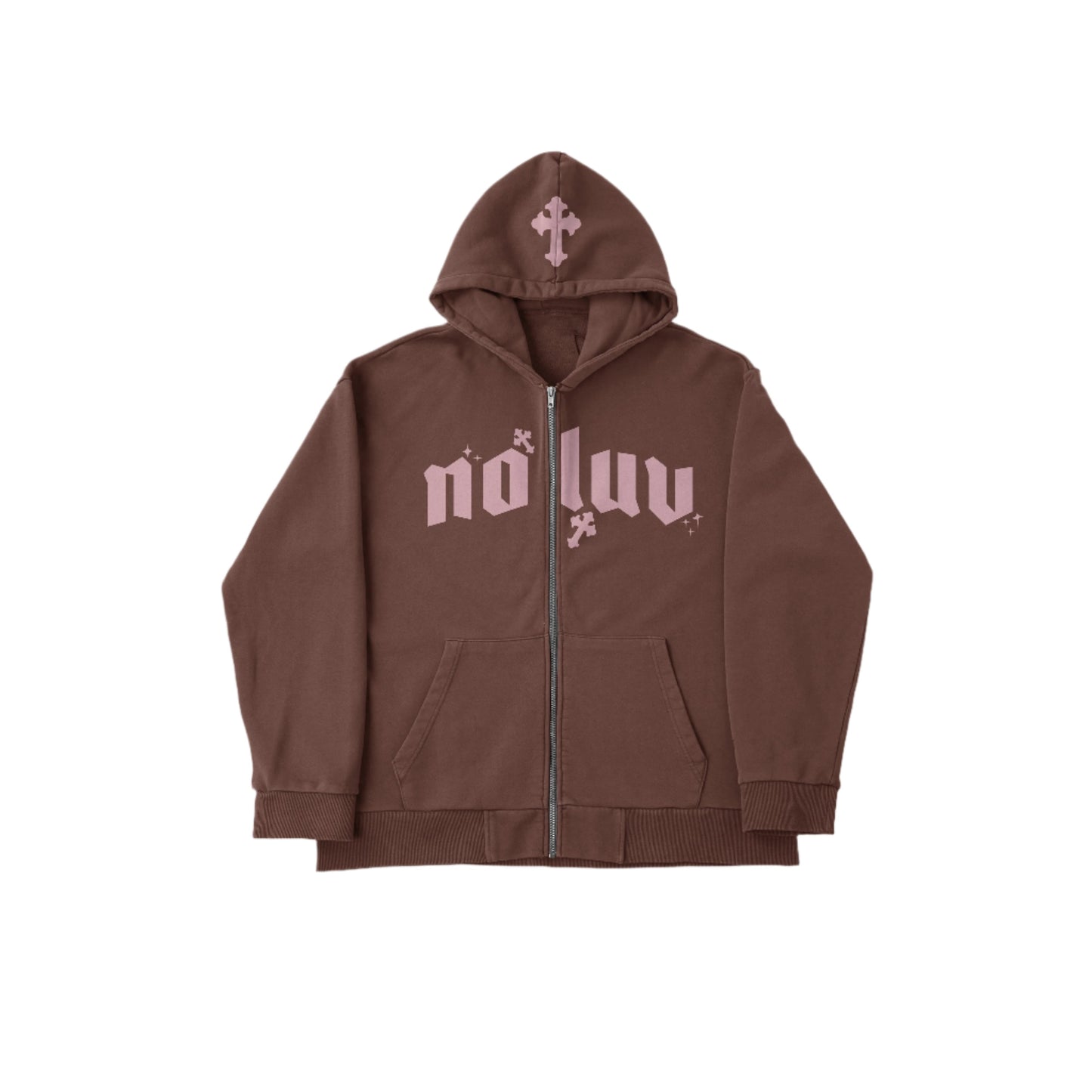 No Luv Hoodie- Brown